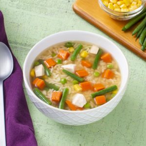 NY White Rice Served with Chicken and Stew soup